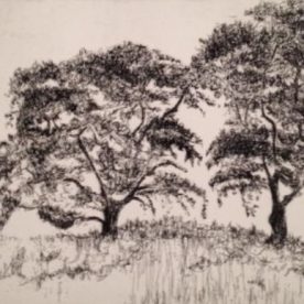 Susan Larimer - Atop The Hill - Etching