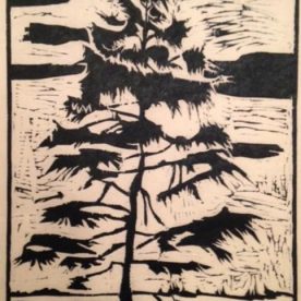 Susan Larimer - The Sentinel Woodcut