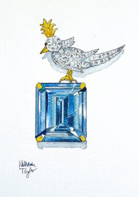 Katharine Taylor - Bird on a Rock Aqua