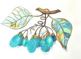 Katharine Taylor - Emerald Cloisonne Brooch