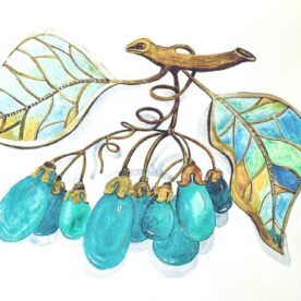 Katharine Taylor - Emerald Cloisonne Brooch